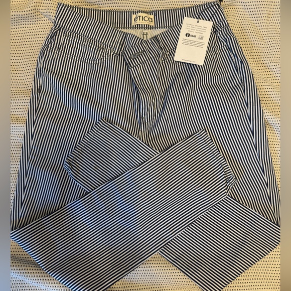 Etica Pants - Etica Black and White Striped Skinny Pants size 3